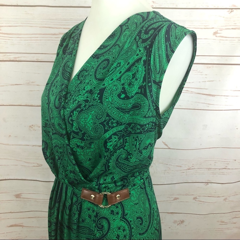 Michael Kors Paisley Surpluce Faux Wrap Dress - Picture 4 of 11